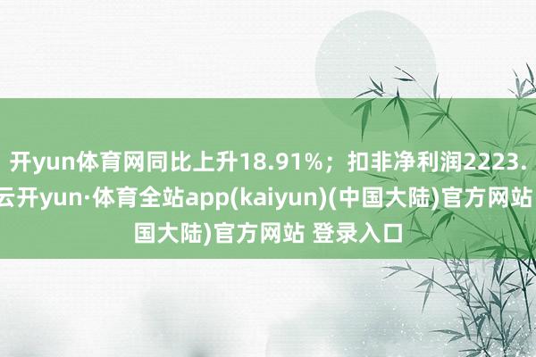 开yun体育网同比上升18.91%；扣非净利润2223.32万元-云开yun·体育全站app(kaiyun)(中国大陆)官方网站 登录入口